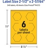 image:imageAvery Printable Hexagon Labels Sure Feed Technology 212 x 25764 Bright Yellow Labels PrinttoTheEdge LaserInkjet Printable 120 Total Great for Cosmetics and Jars240 labels