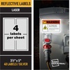 image:imageAvery Printable Warning Signs 35 x 5 WaterChemical Resistant 60 Removable Labels 61514Silver