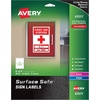 image:imageAvery Printable Warning Signs 35 x 5 WaterChemical Resistant 60 Removable Labels 61514White