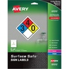 image:imageAvery Printable Warning Signs 35 x 5 WaterChemical Resistant 60 Removable Labels 61514White