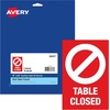 image:imageAvery Social Distancing Signs Table Closed Red Surface Safe ID 4 x 6 10 Removable Decals 83077