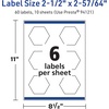 image:imageAvery TrueBlock Matte White Hexagon Labels Sure Feed Technology 212 x 25764 150 Matte White Labels PrinttoTheEdge LaserInkjet Printable Great for Packaging and Product Merchandising60 labels