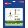 image:imageAvery EcoFriendly Matte White Recycled Arched Labels 475 x 35 PrinttoTheEdge Matte White Labels Permanent Adhesive LaserInkjet Printable 100 Total40 labels