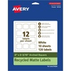 image:imageAvery EcoFriendly Matte White Recycled Arched Square Labels 2 x 2316 PrinttoTheEdge Matte White Labels Permanent Adhesive LaserInkjet Printable 120 Total120 labels