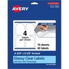 image:imageAvery Glossy Clear Arched Labels Sure Feed Technology 475 x 35 40 Glossy Clear Labels PrinttoTheEdge LaserInkjet Printable40 labels