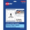 image:imageAvery Glossy Clear Hexagon Labels Sure Feed Technology 212 x 25764 60 Glossy Clear Labels PrinttoTheEdge LaserInkjet Printable150 labels