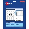 image:imageAvery Glossy White Heart Labels Sure Feed Technology 15 x 15 200 Glossy White Labels PrinttoTheEdge Permanent Adhesive LaserInkjet Printable500 labels