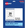 image:imageAvery Matte White Heart Labels Sure Feed Technology 15 x 15 500 Matte White Printable Labels500 Labels