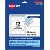 image:imageAvery Matte White Removable Arched Square Labels Sure Feed Technology PrinttoTheEdge 2 x 2316 180 Removable Labels LaserInkjet Printable300 labels