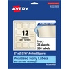 image:imageAvery Pearlized Ivory Arched Square Labels Sure Feed Technology PrinttoTheEdge 2 x 2316 120 Pearlized Ivory Labels LaserInkjet Printable300 labels
