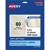 image:imageAvery Pearlized Ivory Heart Labels Sure Feed Technology PrinttoTheEdge 075 x 075 800 Pearlized Ivory Labels LaserInkjet Printable2 000 labels