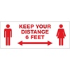 image:imageAvery Preprinted Wall Decals Keep Your Distance Safety Sign 314 x 838 Tear and Water Resistant 15 Removable Wall Signs 83079