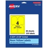 image:imageAvery Printable Arched Labels Sure Feed Technology 434 x 312 Neon Yellow Labels PrinttoTheEdge LaserInkjet Printable 40 Total Great for Shipping and Wine Bottles320 labels