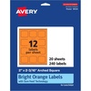 image:imageAvery Printable Arched Square Labels Sure Feed Technology 2 x 2316 Bright Orange Labels PrinttoTheEdge LaserInkjet Printable 240 Total Great for Cosmetics and Soaps