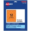 image:imageAvery Printable Heart Labels Sure Feed Technology 2932 x 12732 Bright Orange Labels PrinttoTheEdge LaserInkjet Printable 120 Total Great for Mailing Seals and Packaging120 labels