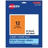 image:imageAvery Printable Heart Labels Sure Feed Technology 2932 x 12732 Bright Orange Labels PrinttoTheEdge LaserInkjet Printable 120 Total Great for Mailing Seals and Packaging480 labels