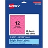 image:imageAvery Printable Heart Labels Sure Feed Technology 2932 x 12732 Bright Pink Labels PrinttoTheEdge LaserInkjet Printable 240 Total Great for Mailing Seals and Packaging480 labels