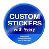 image:imageAvery Professionally Printed Custom Stickers 25 Round Personalized Stickers Matte White Paper Design Your Own Custom Decals Great for Branding Gifts and MoreGlossy White Film