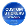 image:imageAvery Professionally Printed Custom Stickers 25 Round Personalized Stickers Matte White Paper Design Your Own Custom Decals Great for Branding Gifts and MoreMatte White Film
