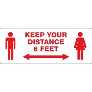 image:imageAvery Preprinted Wall Decals Keep Your Distance Safety Sign 314 x 838 Tear and Water Resistant 15 Removable Wall Signs 83079