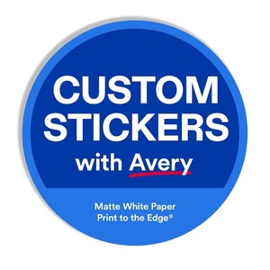 image:imageAvery Professionally Printed Custom Stickers 25 Round Personalized Stickers Matte White Paper Design Your Own Custom Decals Great for Branding Gifts and MoreMatte White Paper