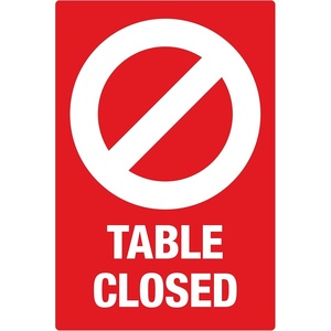 image:imageAvery Social Distancing Signs Table Closed Red Surface Safe ID 4 x 6 10 Removable Decals 83077