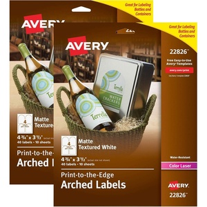 image:imageTextured White PrinttotheEdge Arched Labels 434x35in labels 40PK  2EA2