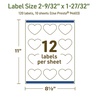 image:imageAvery Dissolvable Heart Labels Sure Feed Technology 2932 x 12732 Matte White PrinttoTheEdge LaserInkjet Printable 300 Labels Total120 labels