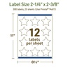 image:imageAvery Dissolvable Star Labels Sure Feed Technology 214 x 238 Matte White PrinttoTheEdge LaserInkjet Printable 300 Labels Total300 labels