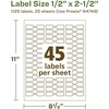 image:imageAvery EcoFriendly Matte White Recycled Barbell Labels 05 x 25 Matte White Labels Permanent Adhesive LaserInkjet Printable 450 Total5 X 25