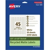 image:imageAvery EcoFriendly Matte White Recycled Barbell Labels 05 x 25 Matte White Labels Permanent Adhesive LaserInkjet Printable 450 Total5 X 25