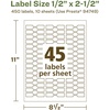 image:imageAvery EcoFriendly Matte White Recycled Barbell Labels 05 x 25 Matte White Labels Permanent Adhesive LaserInkjet Printable 450 Total5 X 25