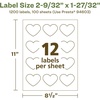 image:imageAvery EcoFriendly Matte White Recycled Heart Labels 2932 x 12732 PrinttoTheEdge Matte White Labels Permanent Adhesive LaserInkjet Printable 120 Total1 200 labels