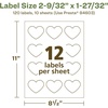 image:imageAvery EcoFriendly Matte White Recycled Heart Labels 2932 x 12732 PrinttoTheEdge Matte White Labels Permanent Adhesive LaserInkjet Printable 120 Total120 labels