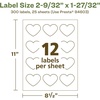 image:imageAvery EcoFriendly Matte White Recycled Heart Labels 2932 x 12732 PrinttoTheEdge Matte White Labels Permanent Adhesive LaserInkjet Printable 120 Total300 labels