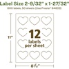 image:imageAvery EcoFriendly Matte White Recycled Heart Labels 2932 x 12732 PrinttoTheEdge Matte White Labels Permanent Adhesive LaserInkjet Printable 120 Total600 labels