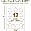 image:imageAvery EcoFriendly Matte White Recycled Star Labels 214 x 238 PrinttoTheEdge Matte White Labels Permanent Adhesive LaserInkjet Printable 120 Total300 labels