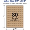 image:imageAvery Kraft Brown Heart Labels Sure Feed Technology 075 x 075 1200 Kraft Brown Labels PrinttoTheEdge LaserInkjet Printable2 000 labels