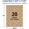 image:imageAvery Kraft Brown Heart Labels Sure Feed Technology 15 x 15 300 Kraft Brown Labels PrintToTheEdge LaserInkjet Printable1 000 labels