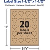 image:imageAvery Kraft Brown Heart Labels Sure Feed Technology 15 x 15 300 Kraft Brown Labels PrintToTheEdge LaserInkjet Printable300 labels