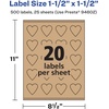image:imageAvery Kraft Brown Heart Labels Sure Feed Technology 15 x 15 300 Kraft Brown Labels PrintToTheEdge LaserInkjet Printable500 labels