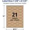 image:imageAvery Kraft Brown Oval Scalloped Labels Sure Feed Technology 118 x 214 315 Kraft Brown Labels PrinttoTheEdge LaserInkjet Printable315 labels