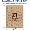 image:imageAvery Kraft Brown Oval Scalloped Labels Sure Feed Technology 118 x 214 315 Kraft Brown Labels PrinttoTheEdge LaserInkjet Printable525 labels
