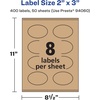image:imageAvery Kraft Brown Oval Scalloped Labels Sure Feed Technology 2 x 3 120 Kraft Brown Labels PrinttoTheEdge LaserInkjet Printable400 labels