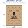 image:imageAvery Kraft Brown Oval Scalloped Labels Sure Feed Technology 2 x 3 120 Kraft Brown Labels PrinttoTheEdge LaserInkjet Printable800 labels