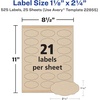 image:imageAvery Kraft Brown Scalloped Oval Labels with Sure Feed Technology 118 x 214 Print to The Edge LaserInkjet Printable Labels 525 Total 22855118 x 214