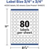 image:imageAvery Matte White Heart Labels Sure Feed Technology 075 x 075 2000 Matte White Printable Labels4 000 Labels