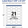 image:imageAvery Matte White Oval Scalloped Labels Sure Feed Technology 118 x 214 525 Matte White Printable Labels5 250 Labels