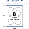 image:imageAvery Matte White Oval Scalloped Labels Sure Feed Technology 2 x 3 200 Matte White Printable Labels2 000 Labels