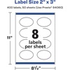 image:imageAvery Matte White Oval Scalloped Labels Sure Feed Technology 2 x 3 200 Matte White Printable Labels400 Labels